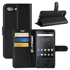 HualuBro BlackBerry KEY2 Case, Premium PU Leather Wallet Mobile Phone Case Case Cover Flip Case Cover met Kaartsleuf voor BlackBerry Key 2 Smartphone (zwart)