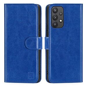 32nd Boek Portemonnee PU Lederen Flip Hoesje Cover voor Samsung Galaxy A53 5G (2022), Ontwerp met Kaartsleuf en Magnetische Sluiting Diepblauw