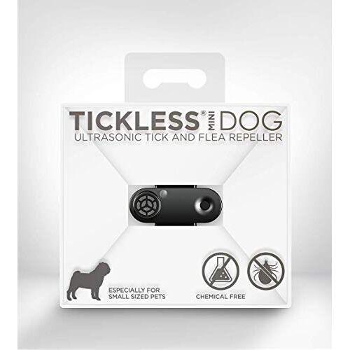 Tickless Mini Dog herlaadbaar, ultrasonisch afweermiddel tegen teken en vlooien voor kleine huisdieren Zwart