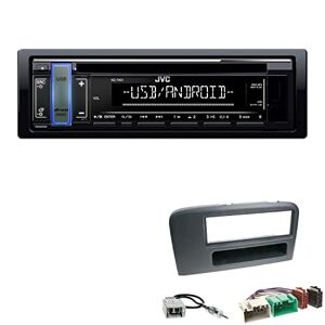 401+Einbauset JVC KD-T401 1-DIN autoradio MP3 USB AUX CD receiver met inbouwset geschikt voor Volvo S80 I 1998-2006 zwart