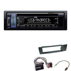 401+Einbauset JVC KD-T401 1-DIN autoradio MP3 USB AUX CD receiver met inbouwset geschikt voor BMW 1 Serie 2004-2007 zwart alleen 4/5-deurs