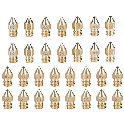 KIMISS Extruder Messing Mondstuk Extruder Printkop Messing 30Pcs 3D Printer Nozzle Kit 1.75Mm Filament Extruder Printkop Printer Accessoire