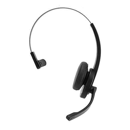 KOSDFOGE ABS Single Ear Headset Efficiënte Stabiele Transmissie Bluetooth Telefoon Headset voor Laptop Mobiele Telefoon Tablet Compatibel met de Meeste Bluetooth Apparaten, Zwart