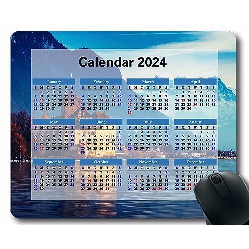 YENDOSTEEN Kalender 2023 Jaar Mouse Pad,Hoogtepunten Cirkels Achtergrond Licht Rubber Mouse Pad