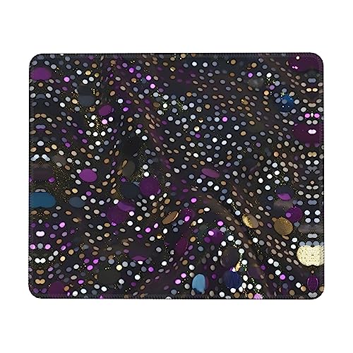 PIXOLE Glitter pailletten spotprint antislip rubberen basis muismat, muismat met gestikte rand, voor laptop, computer