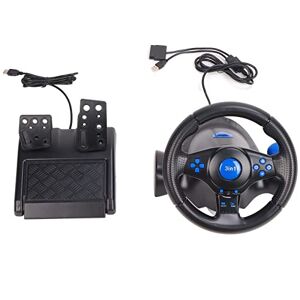 FECAMOS PC Gaming Racing Wheel, 2 assen USB-voeding 180 graden rotatie Racing Wheel ondersteunt trillingen voor PS2