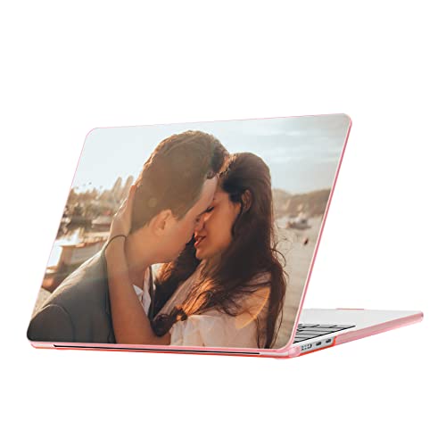 Loyobo Ontwerp voor MacBook Air M2 aangepast aangepast hoesje 2022 release A2681 hoesje, aangepast MacBook Air 13,6 inch aangepast hoesje hard case kristalheldere harde hoes (kristalroze lay-out 1