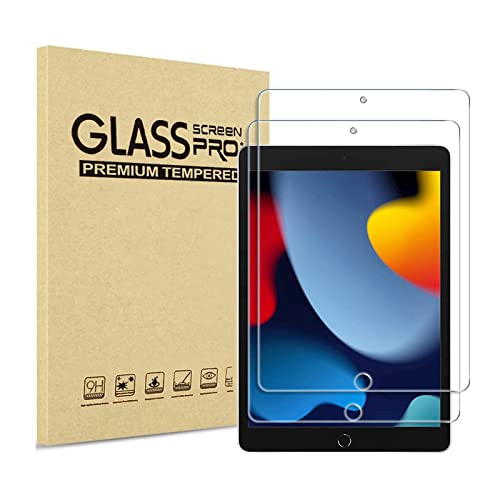 XZC [2 stuks] -schermbeschermer compatibel met iPad 9e generatie/iPad 8e generatie/iPad 7e generatie 10,2 inch gehard glas schermfolie (model 2021/2020/2019) (schermbeschermer)