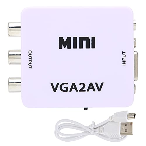 fuik VGA naar AV-adapter, video-omzetter 165 MHz bandbreedte voor tv voor pc voor computer