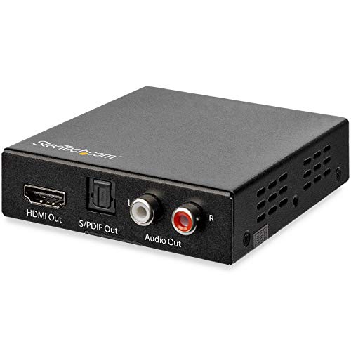 StarTech.com HDMI audio audio audio naar RCA of Toslink 4K 60 Hz HDMI adapter voor audio analoog (HD202A) HDMI signaal signaal Zwart