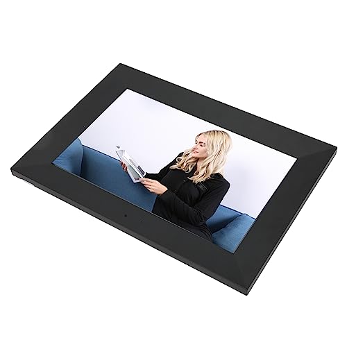 Pssopp Digitale Fotolijst, IPS Touchscreen Wandmontage WiFi Digitale Fotolijst 8 Inch voor Buiten voor Senioren (EU-stekker)