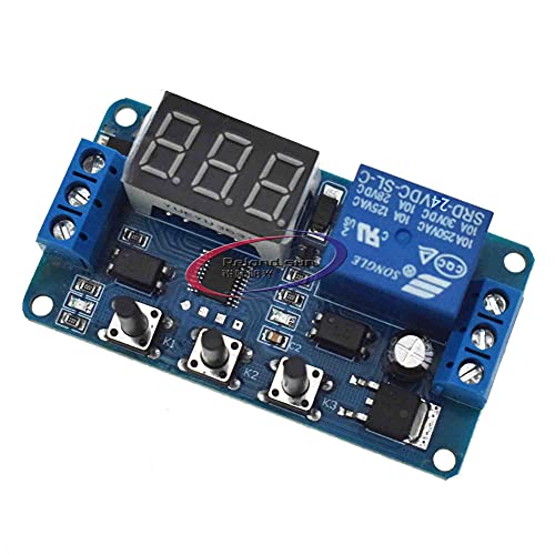 Reland Sun DC 5 V 12 24 Tijd Vertraging Relais Module LED Display Digitale Vertraging Timer PLC Vertraging Tijd Schakelaar 0.1 Sec tot 999 Min Verstelbare (DC24V)