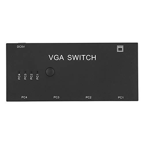 Cuifati VGA-video-omzetter, VGA-splitter 4-in 1-uit video-omzetter Switcher, 1920 x 1080 voor HD-scherm VGA-adapter, geen systeemvereisten VGA-splitter