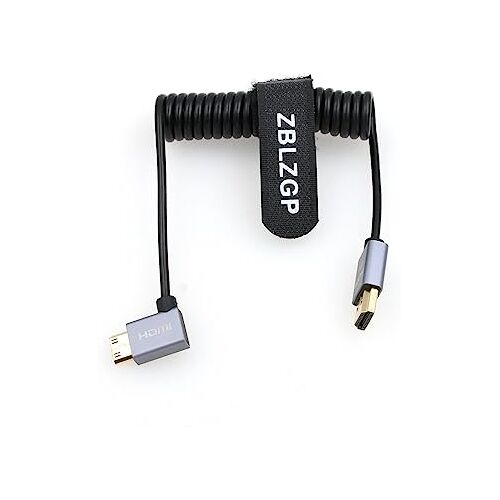 ZBLZGP 8K HDMI-kabel, HDMI 2.1, HDMI-kabel voor Xbox-serie, X, PS5, PS4, PS4, Chromebook, laptops, 60 Hz, HDMI-splitterkabel, digitale kabel (mini-HDMI, bocht naar links, opgerold)