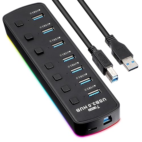 UKCOCO Usb-connectoren Usb-hub Usb Adapter USB Connector USB Verlengkabel 7 Poorten USB Extender Extra USB Poorten Voor Laptops Usb-adapter Usb-hub Extensie