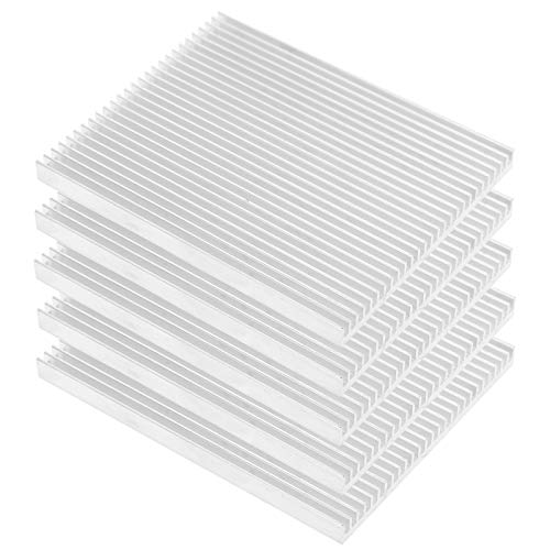 Kuuleyn Koellichamen, koellichamen voor elektronica, 100 x 80 x 7 mm koellichaam CPU Ultradunne aluminium koeling Warmteafvoerende onderdelen (5 stuks)