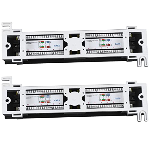 Fegtrty 2X Netwerk Tool Kit 12 Poort 6 Patch Panel Rj45 Netwerken Muur Mount Rack Mount Beugel