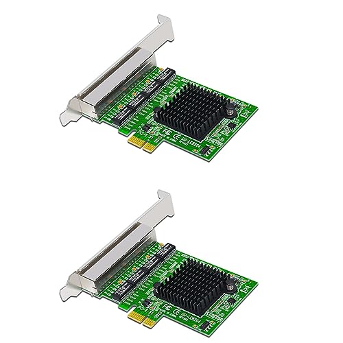 TsoLay 2X Netwerkkaarten Netwerk-/Ethernet-/Lan-Adapter PCI-E-Netwerkkaart Realtek RJ45 Internet Ethernet Gigabit 4-Poorts Netwerkkaart