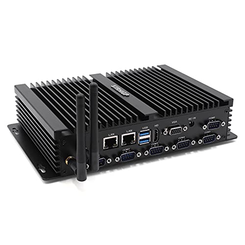 STRHIGP Dual Lan Fanless Industriële NUC PC i5 4200U Windows 10 Pro/Linux Ubuntu, 16GB RAM, 128GB SSD, Industriële Computer met 6 RS232 COM, HD, VGA, WiFi, BT, Industriële Mini PC