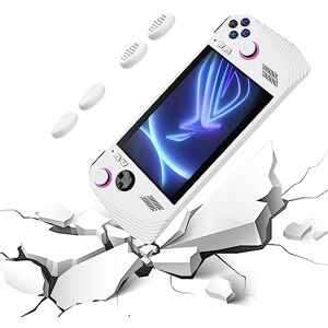 Erice Siliconen hoes beschermhoes voor ROG Ally, gameconsole protector, flexibele full body protector met 4 duimgrepen Game Console Cover Protector voor ROG Ally Handheld Game Console