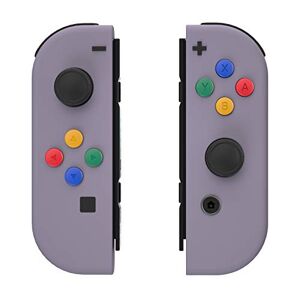eXtremeRate Soft Touch Donkergrijsachtig Violet Joycon Handheld Controller Behuizing met ABXY Richtingsknoppen, DIY Vervangende Shell Case voor Switch & Switch OLED Model Joy-Con – Console Shell NIET Inbegrepen