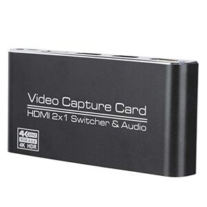 Bewinner Video Card 4K Naar USB, 3.0 2 X 1 Switch voor Live Stream Game Opname W/Afstandsbediening, Aluminiumlegering Video Card