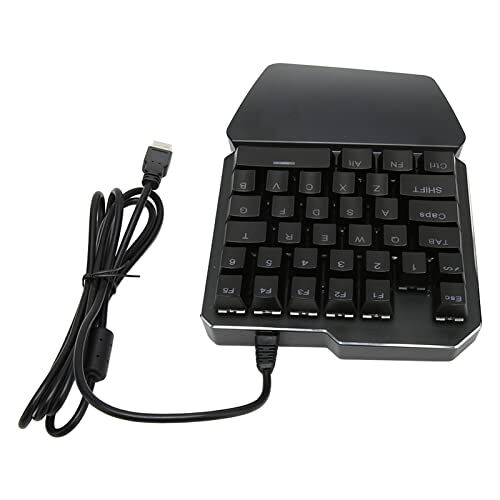 Naroote Gaming-toetsenbord, 35 toetsen ABS ergonomisch toetsenbord met één hand voor werk
