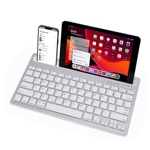 Housoutil Zilver toetsenbord k003c draadloos toetsenbord toetsenborden toetsenbord tablet tablet-toetsenbord mobiel toetsenbord toetsenbord-tablet geen geluid kaartsleuf ijzer