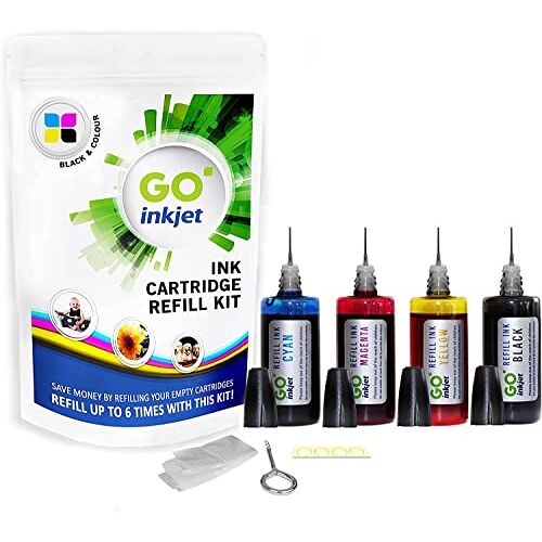 GO Inkjet ® Zwarte en kleurenprinter inktcartridge navulset CMYK voor het bijvullen van Brother, Canon, Dell, HP, Lexmark printercartridges