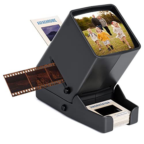 DGODRT 35mm Diakijkers, Desktop Draagbare LED Diaprojector voor Dia's en Film Negatieven, 3X vergroting Slide Viewer inclusief USB-kabel