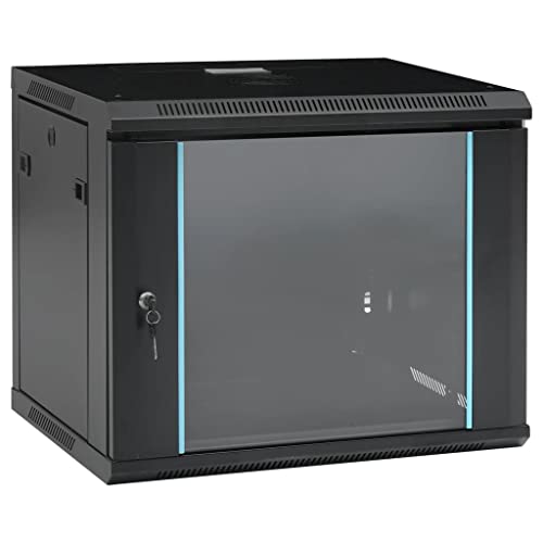 vidaXL Netwerkkast Muur 9U 19" IP20 Netwerk Kast Patchkast Serverkast Computer Computeraccessoire Computerkast Pc Computernetwerk Server