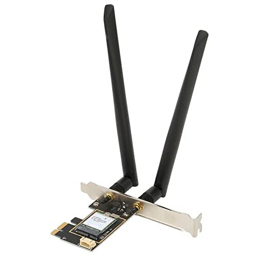 Lazmin112 PCIe-netwerkkaart, 2.4G 5G 6Ghz Triple-band WiFi-adapterkaart, Tot 2400Mbps WiFi 6E-protocol MU MIMO PCIe-netwerkkaart, voor Win10 11 Desktop Chassis