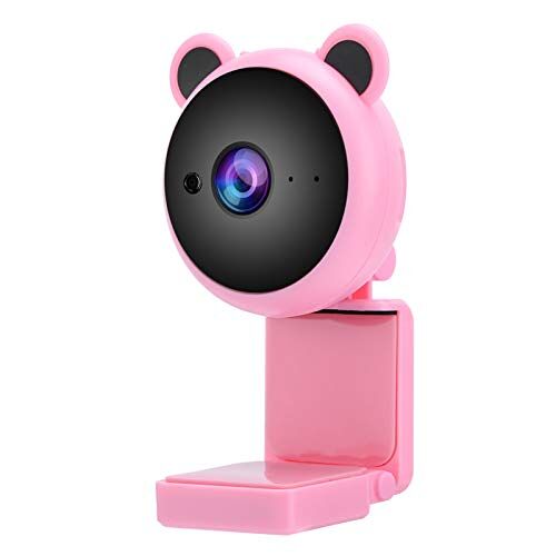 Akozon 1080P HD USB-Computercamera Video-opname Digitale Webcam Ingebouwde Microfoon voor Live-uitzending Roze Webcam voor Pc Computercamera met Microfoon (Roze)