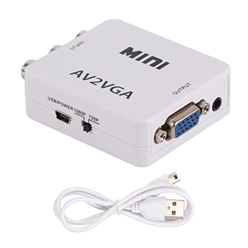 Annadue VGA Naar Video-omzetter, 480P Composiet AV-naar-VGA-adapter, Tv-settopbox Audio-video-omzetter