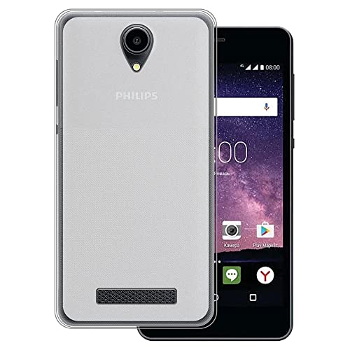 MILEGAO voor Philips S318 Ultra Thin Telefoonhoesje, Gel Pudding Soft Siliconen Telefoon Case voor Philips S318 5" (wit)