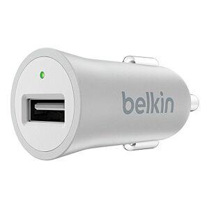 Belkin Premium Mixit Metallic autolader (2,4 A, USB-aansluiting, geschikt voor iPhone 8/8 Plus, iPhone X, iPhone SE/5/5c/5s, iPhone 6/6s/6 Plus/6s Plus, iPhone 7/7 Plus) zilver
