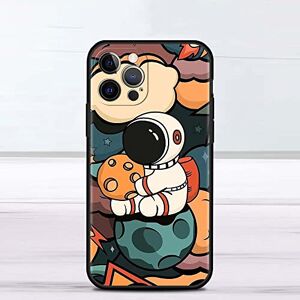 GORJO Astronaut Leuke Case Voor iPhone 11 13 12 Pro 7 XR X XS Max 8 6 6S Plus 5 5S SE 2020 13Pro Zwarte Telefoon Cover Capa, B01, voor iPhone 5 5S SE