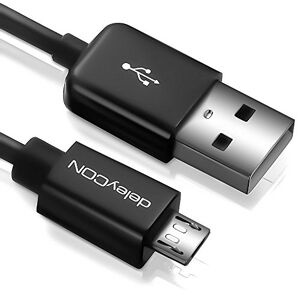 MK426 deleyCON 0,5m Micro-USB Oplaadkabel Datakabel Compatibel met Android-Telefoons Smartphones Tablets MP3-Spelers Camera's enz. Zwart