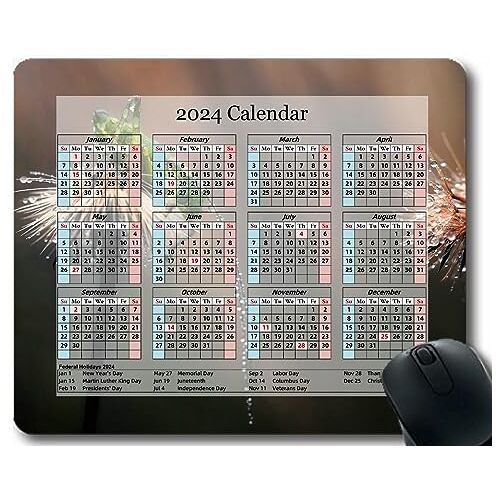 YENDOSTEEN 2023 Kalender Mouse Pad,Hoogtepunten Cirkels Achtergrond Licht Mouse Pads