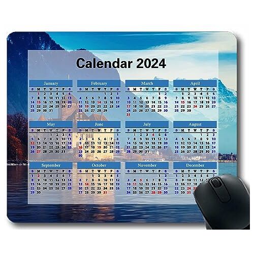 YENDOSTEEN Kalender 2023 Jaar Mouse Pad,Hoogtepunten Cirkels Achtergrond Licht Rubber Mouse Pad