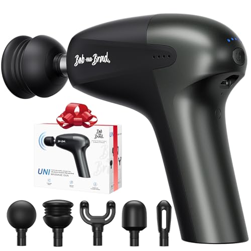 BOB AND BRAD Massage Gun,  UNI Mini Spier Massage Pistool, Draagbare Massager Massagepistool Percussie Deep Tissue Spiermassager Handmassageapparaat met 10mm Amplitude en 5 Massagekoppen