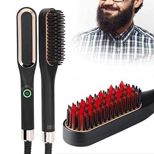 Zyyini Baard Stijltang voor Mannen, Haar Stijltang, Baard Stijltang Kam Baard Stijltang Borstel Haar Styling Tool Elektrische Heet Stijltang Verwarmde Borstel voor Reizen Thuis Dating Meetings Cam(1#)