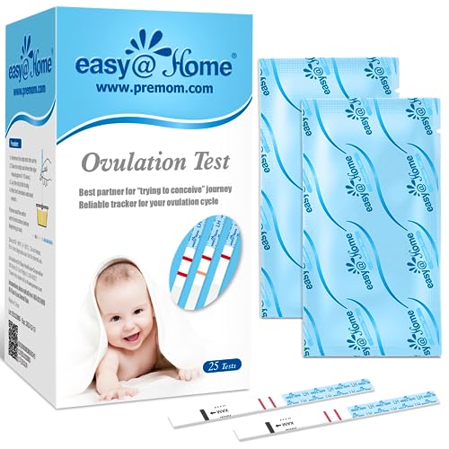 Easy@Home 25 x Ovulatietesten, Met Premom Ovulatie Predictor iOS en Android App, 25 LH Strips