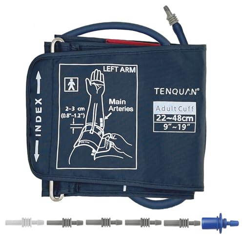 TENQUAN Arm Bloeddrukmeter Armband Grote Bloeddrukmeter 8.6 "-18.9" (22-48cm) met Connector, Bloeddruk Manchet Alleen Niet Inbegrepen Machine