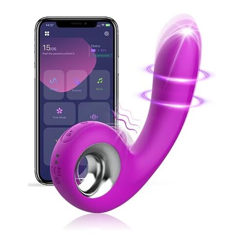 LIMENAMICS 2-in-1 vibrator vibrator voor vrouwen met app-afstandsbediening, 10 x 10 vibratiemodus, dildo seksspeeltje voor vrouwen, clitoris G-spot-vibrator voor koppels, bluetooth vibratorstlek vrouwen