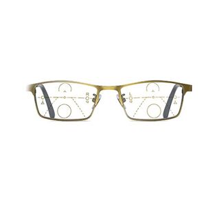 xianglan20200729 Geeyu leesbril transparant, Gold Full Frame leesbril AR niet-verblindend progressieve multifocale bril blauw blok helder dimlicht hoogwaardige leesbril