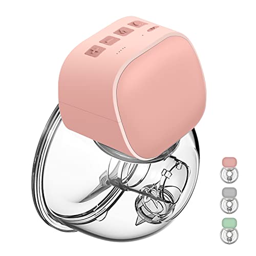 QIUXQIU Handsfree draagbare borstkolf Morsbestendige draagbare borstkolf Ultrastille pijnloze borstkolf met 2 standen en 5 niveaus Oplaadbare USB-batterij Borstkolf (Rosa)