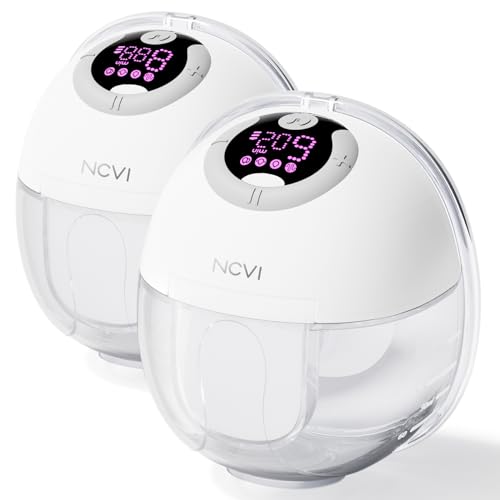 NCVI Draagbare borstkolf, handsfree borstkolf S32 met 4 modi en 9 niveaus, dubbele elektrische borstkolf met LCD-display, draagbare borstkolf voor borstvoeding, geluidsarm en discreet, 24 mm,