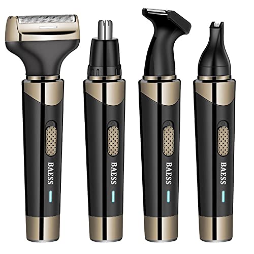 BAESS 4-in-1 Neustrimmer Oplaadbaar – Oor/wenkbrauw trimmer – Baardtrimmer Neushaartrimmer Mannen & Vrouwen