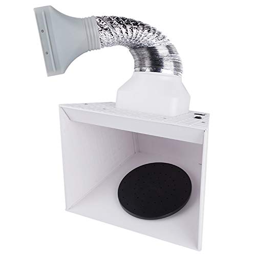 Fengda Portable Airbrush Hobby Spuitcabine Spray Booth BD-515 met LED-verlichting en draaitafel voor het spuiten van modellen, ambachten, cake decoreren, spijkers, ambachten, etc.